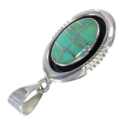 Southwestern Sterling Silver Turquoise Pendant QX78930